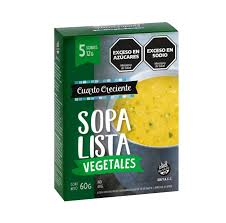 [PR/06238] Sopas Listas De Vegetales Cuarto Creciente 1 Caja 5 Sobres De 12Gr